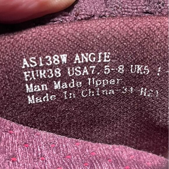AETREX Angie Maroon Knit Metallic GoldWomen's Sneakers Sizer7.5 - Picture 8 of 8